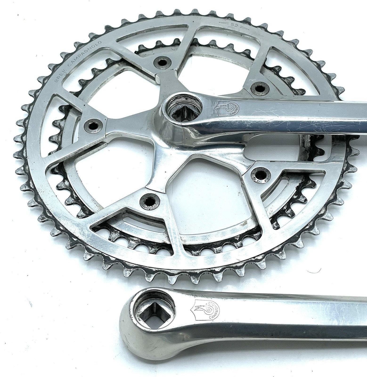 Campagnolo Triomphe Crankset 170mm 52/42 ISO Square Taper Vintage Campy Italy
