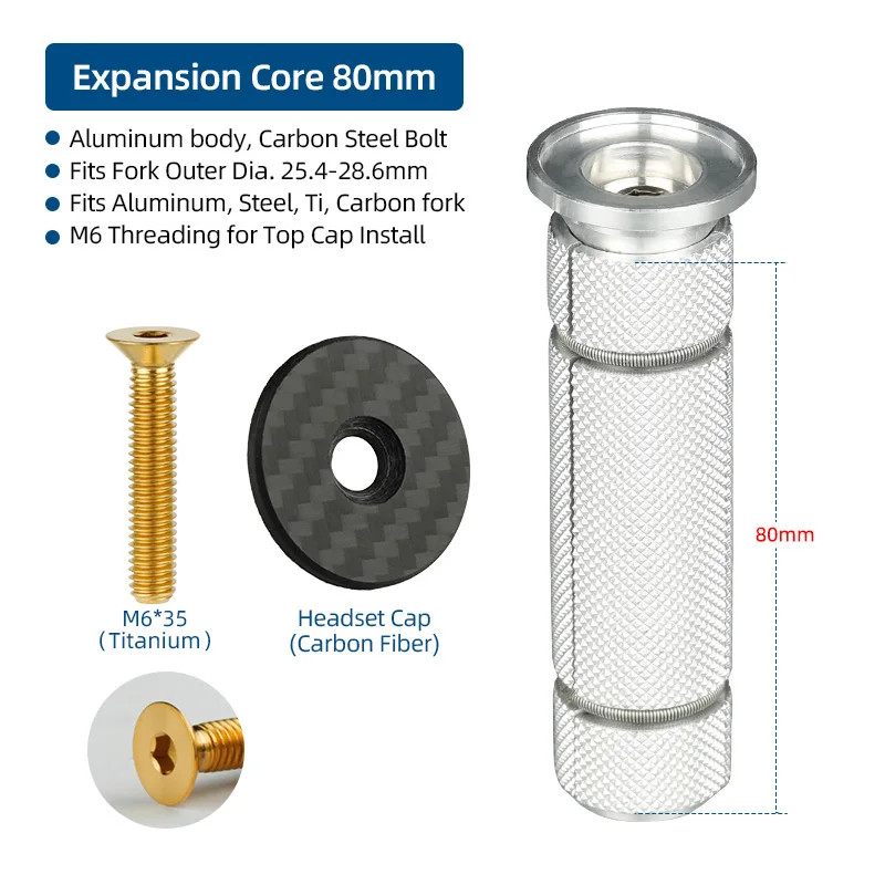 1-1/8 Bike Compression Plug Headset Expander Bolt Carbon Fork Anchor