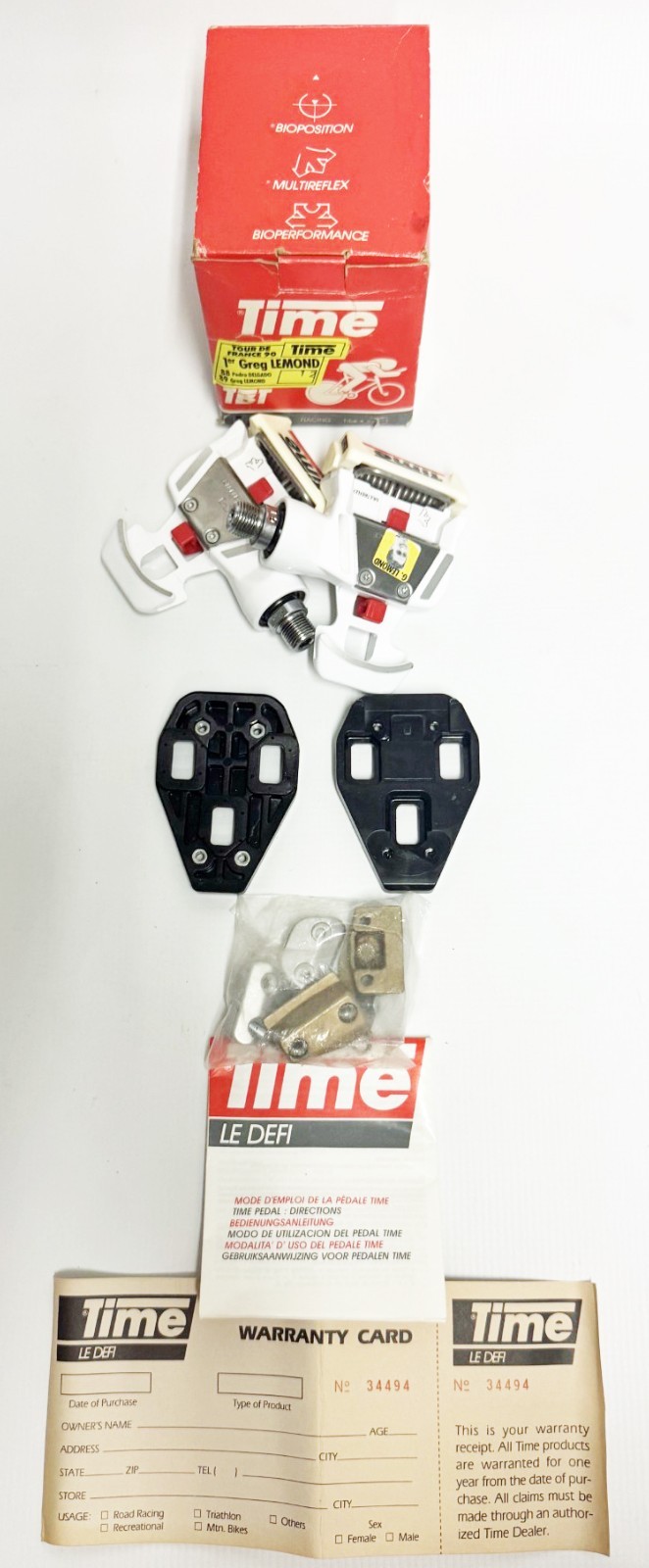 Time Racing Greg Le Mond Clipless Bicycle Pedals w/ New Cleats – N.O.S.