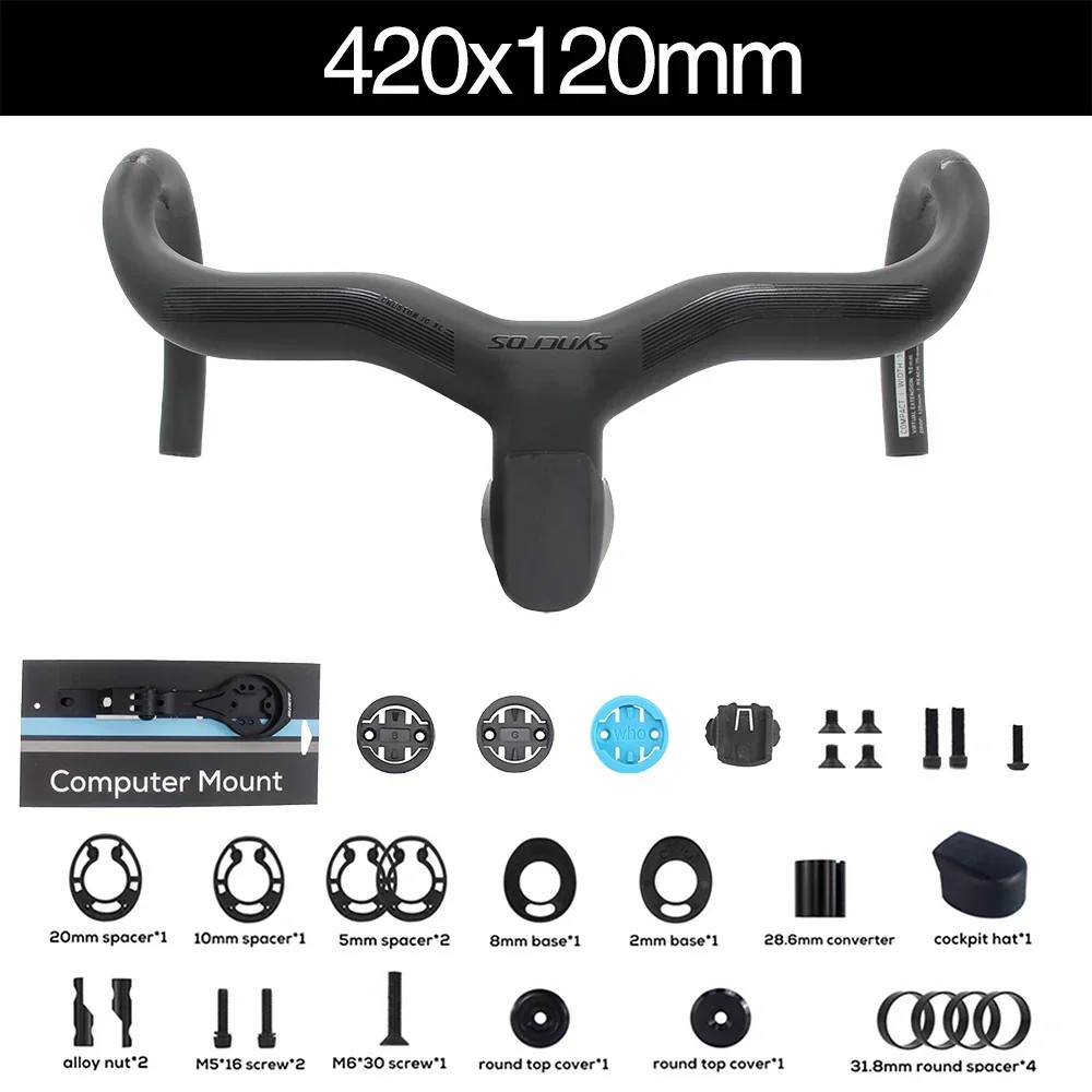 Syncros Integrated Carbon Road Bicycle Drop Bar with Mout Internal Cable Routing