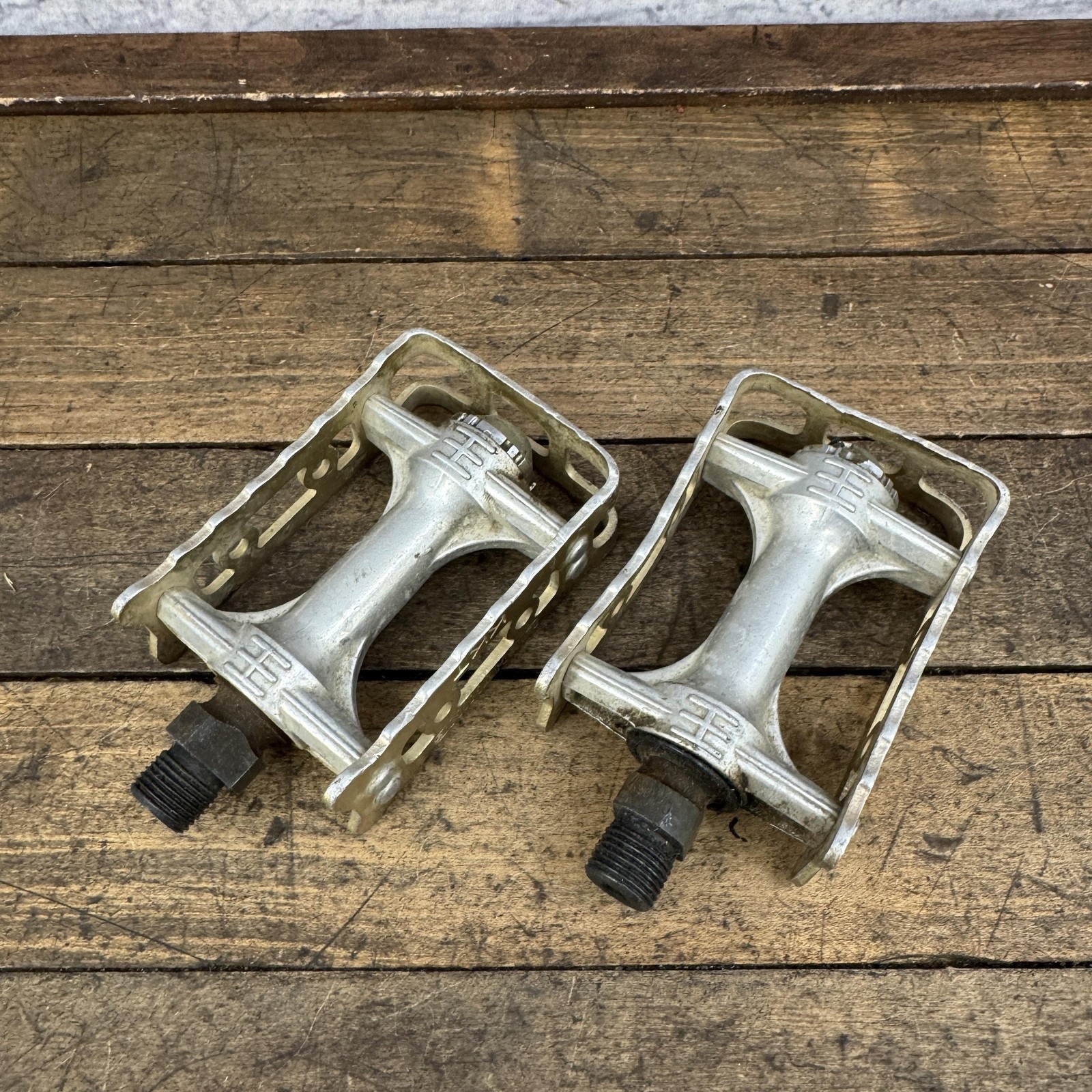 Vintage KKT Lightning BMX Bike Pedals 9/16 Gold 1980s Old School Race Bike Fade