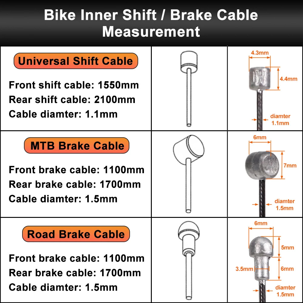 MTB Bike Brake Shift Cable Set Nano Coated Stainless Steel Road Bicycle