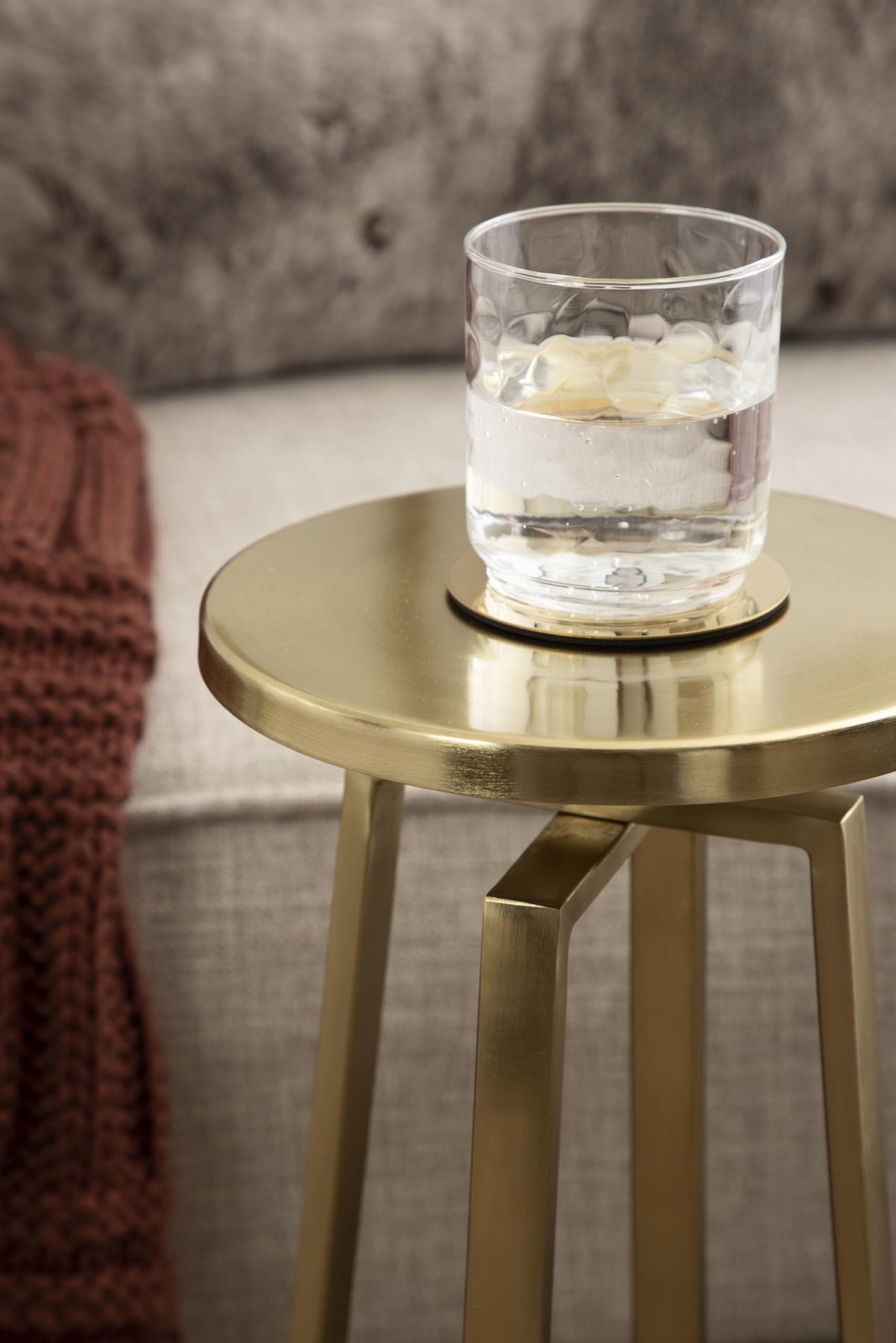Kate and Laurel Zia Mid-Century Modern Metal Round Drink Table, 9 x 9 x 23, G…
