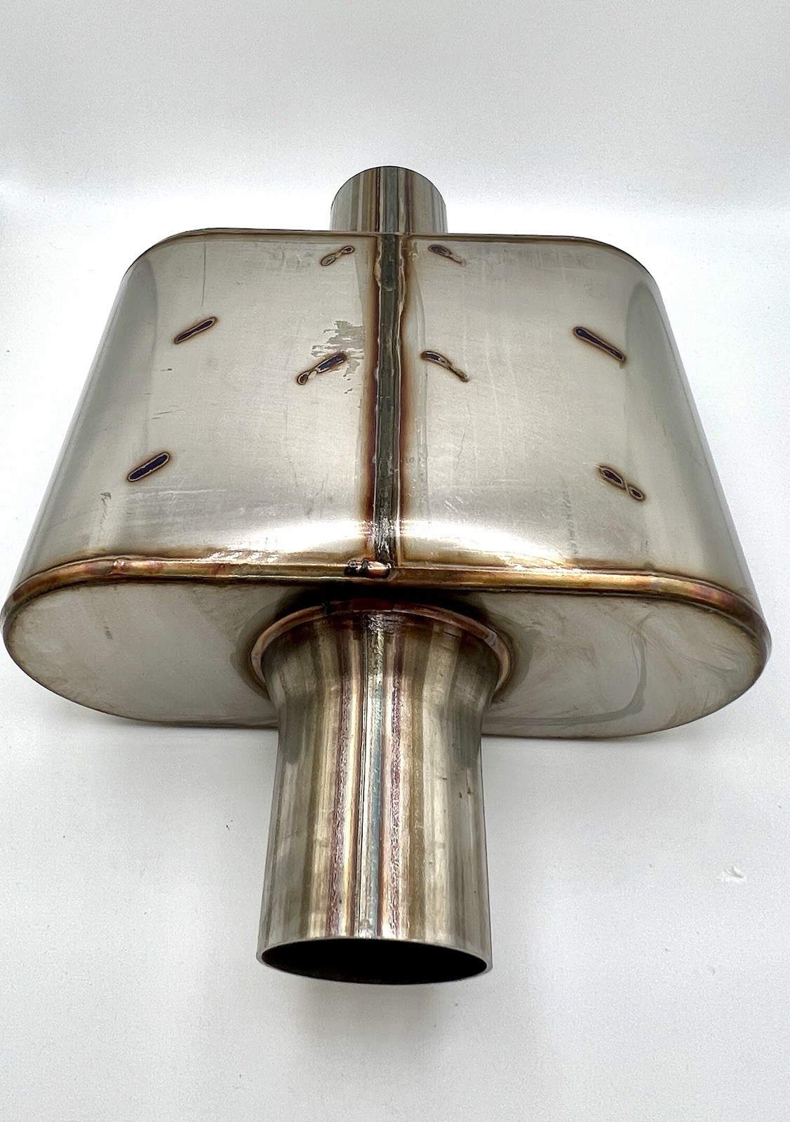 2.25” In/Out Universal Exhaust Muffler 409 Stainless Steel 13” Aggressive Sound