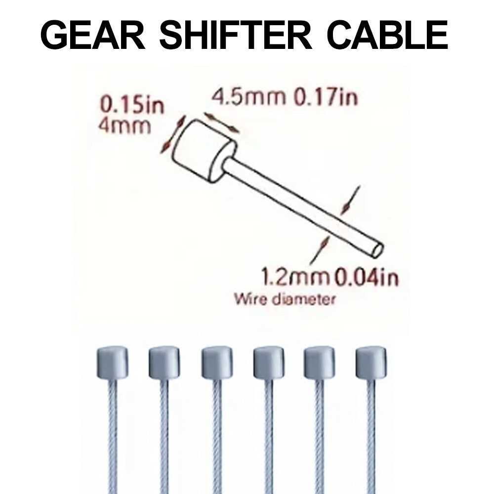 Bicycle Zinc Coated Steel Gear Shifter Cables – 2000mm, 79in – 3 pairs, 6 cables