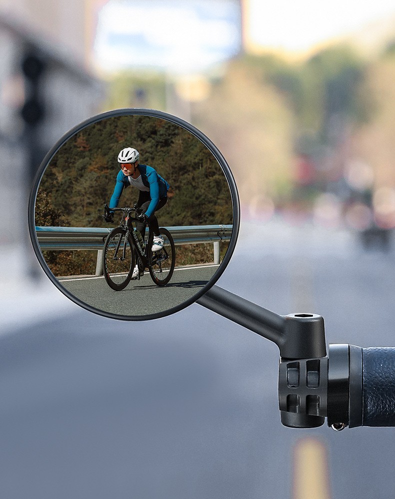 PA Material Left Bike Mirror 21x9x7 cm with 8 cm Convex Blue Light Lens