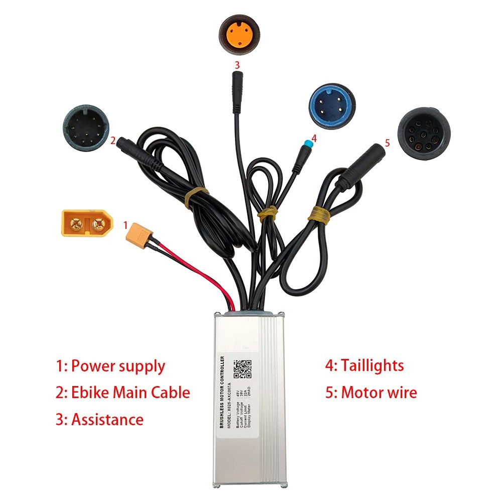 Brushless Motor Controller X025-AXC007A 48V Electric Bike Conversion Kit 2HAO