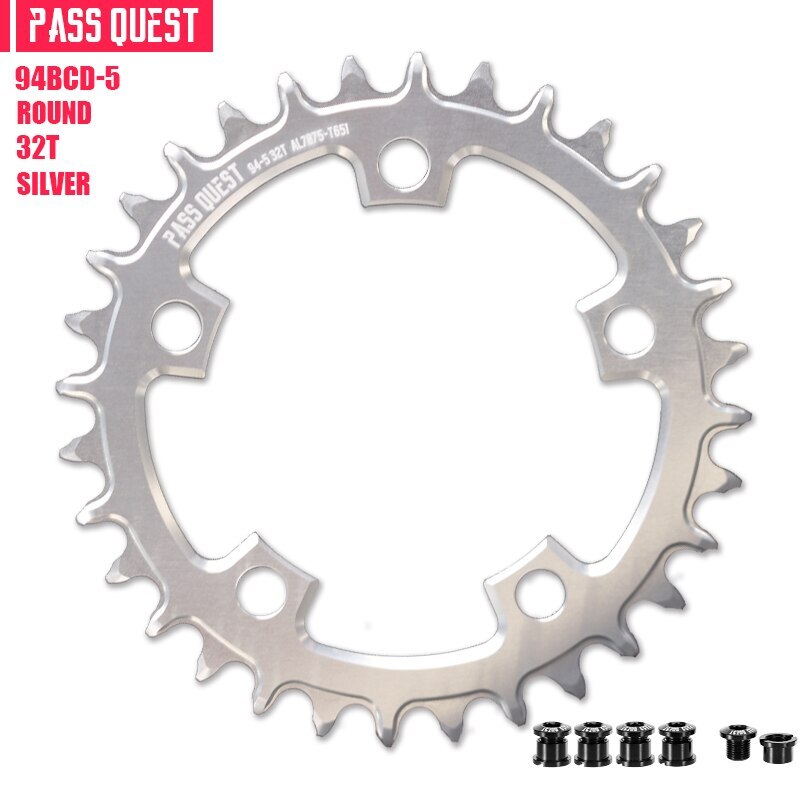 PASS QUEST 94 BCD -5Arm Bicycle Chain wheel ROUND Narrow Wide Chainring 32-46T