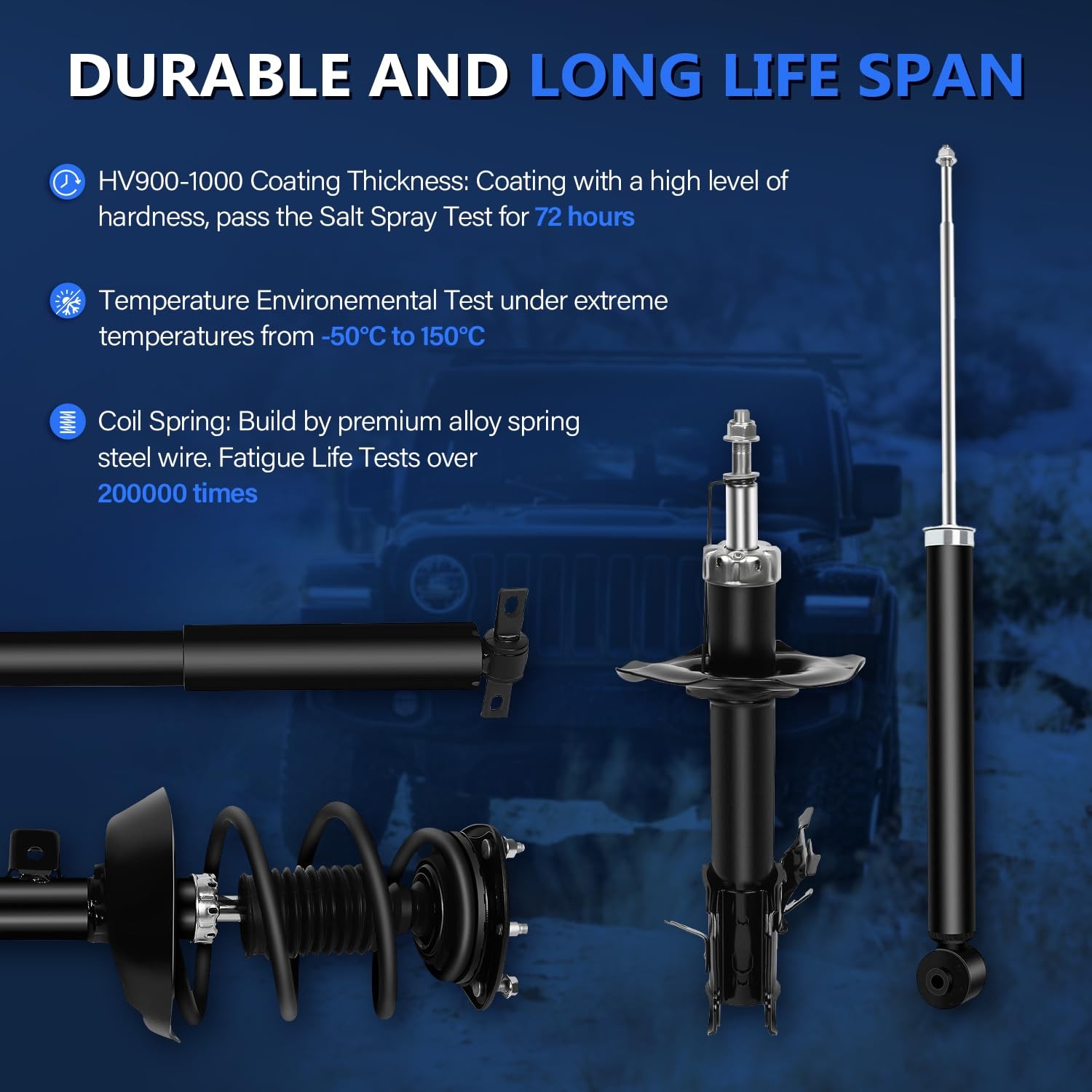 Maxfavor Rear Shocks Shock Absorbers Pair Compatible 2008-2016 Chrysler Town