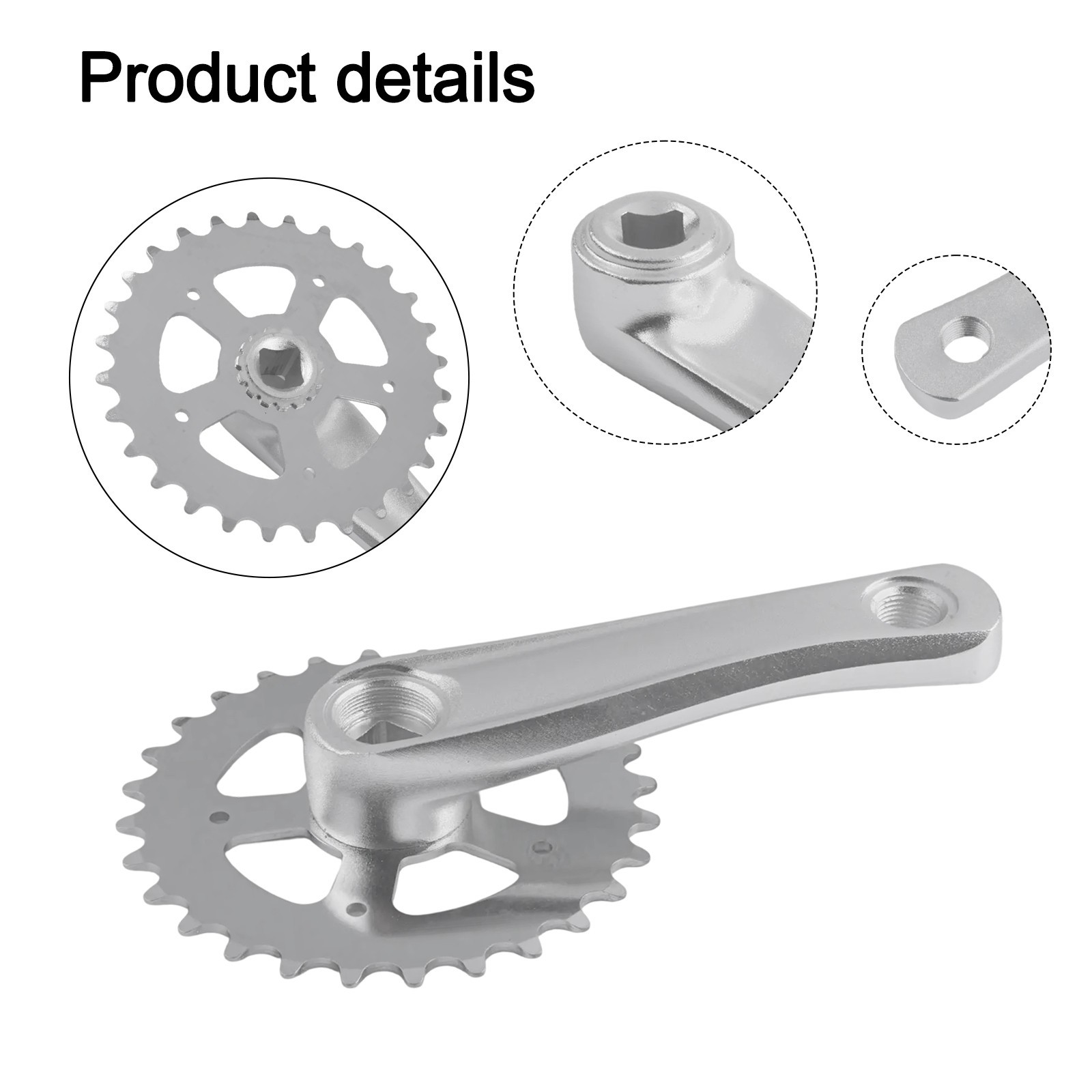 28T 114mm Aluminum Crankset for Single For Speed and Fixie Bikes Square Hole BB