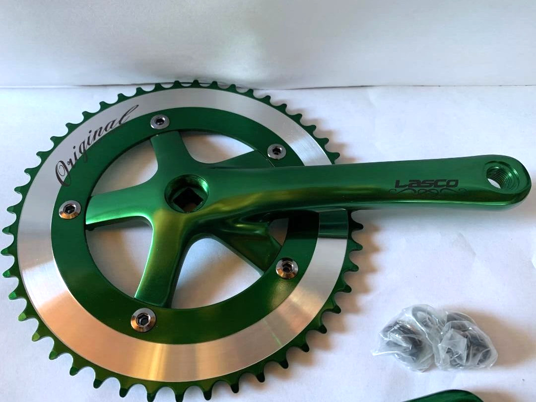 GREEN Bicycle Crank ChainWheel Set 48T x 170mm Single Speed Track Fixie Bikes