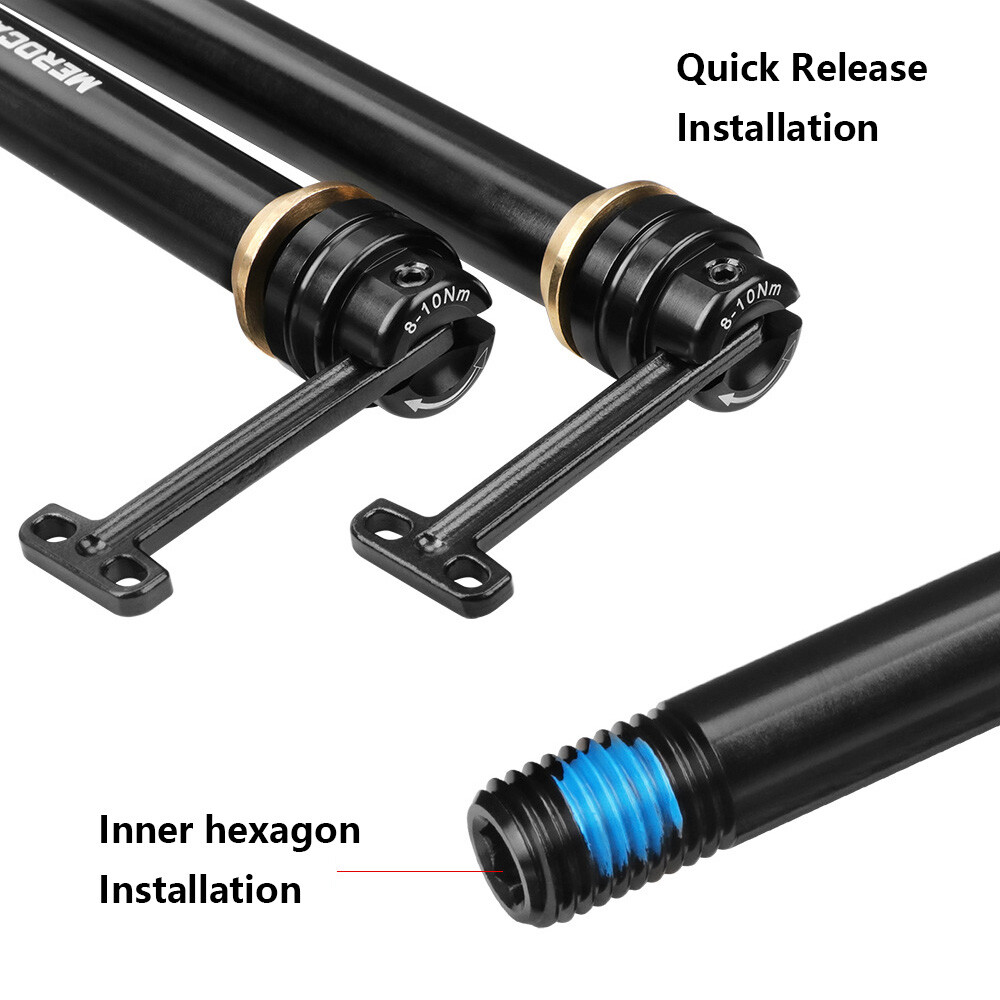 Hidden Bike Thru Axle, Aluminum Alloy 12/15mm Rear Wheel Thru Axle M12/M15(P1.5)