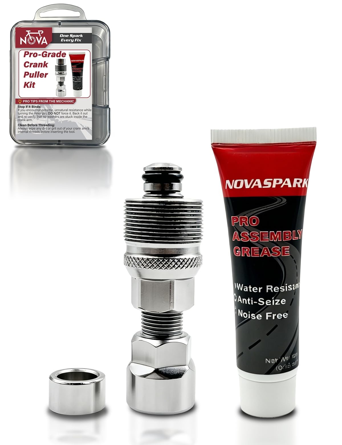 White Upgraded Bike Crank Puller Removal Tool Kit Basic