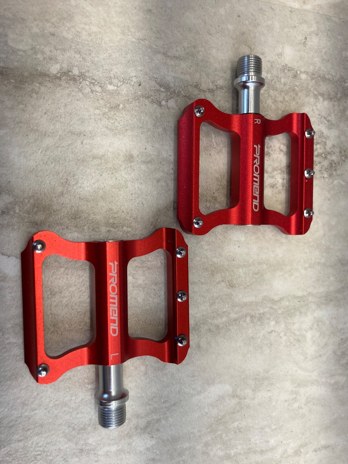 Bicycle Pedals – Aluminum – Red – New/Open Box Promend # TD-R41