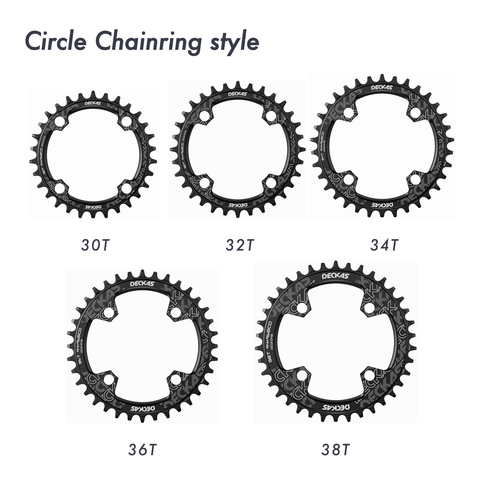 Deckas Chainring 96BCD Round Oval 32t-38t MTB Bike Road M4000 M4050 NX GX Alivio