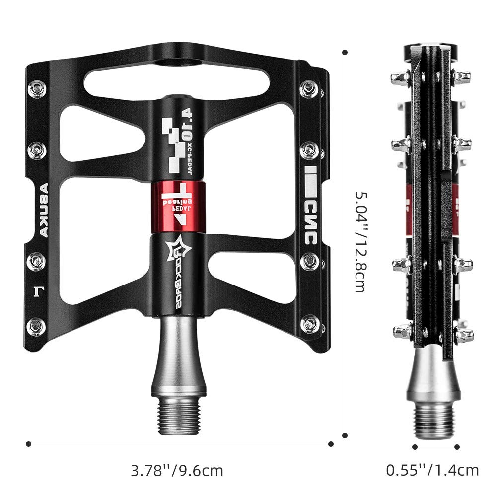 4 Bearings Mountain Bike Pedals MTB Padals Platform Flat Bike Pedals Aluminum…