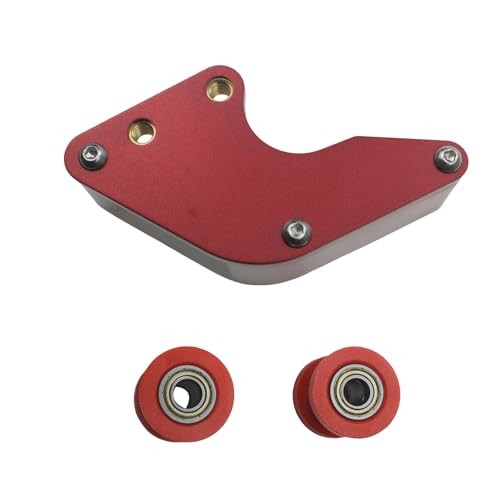 Motorcycle Aluminum Plastic Chain Guard Guide Protector+8M 10M Chain Red