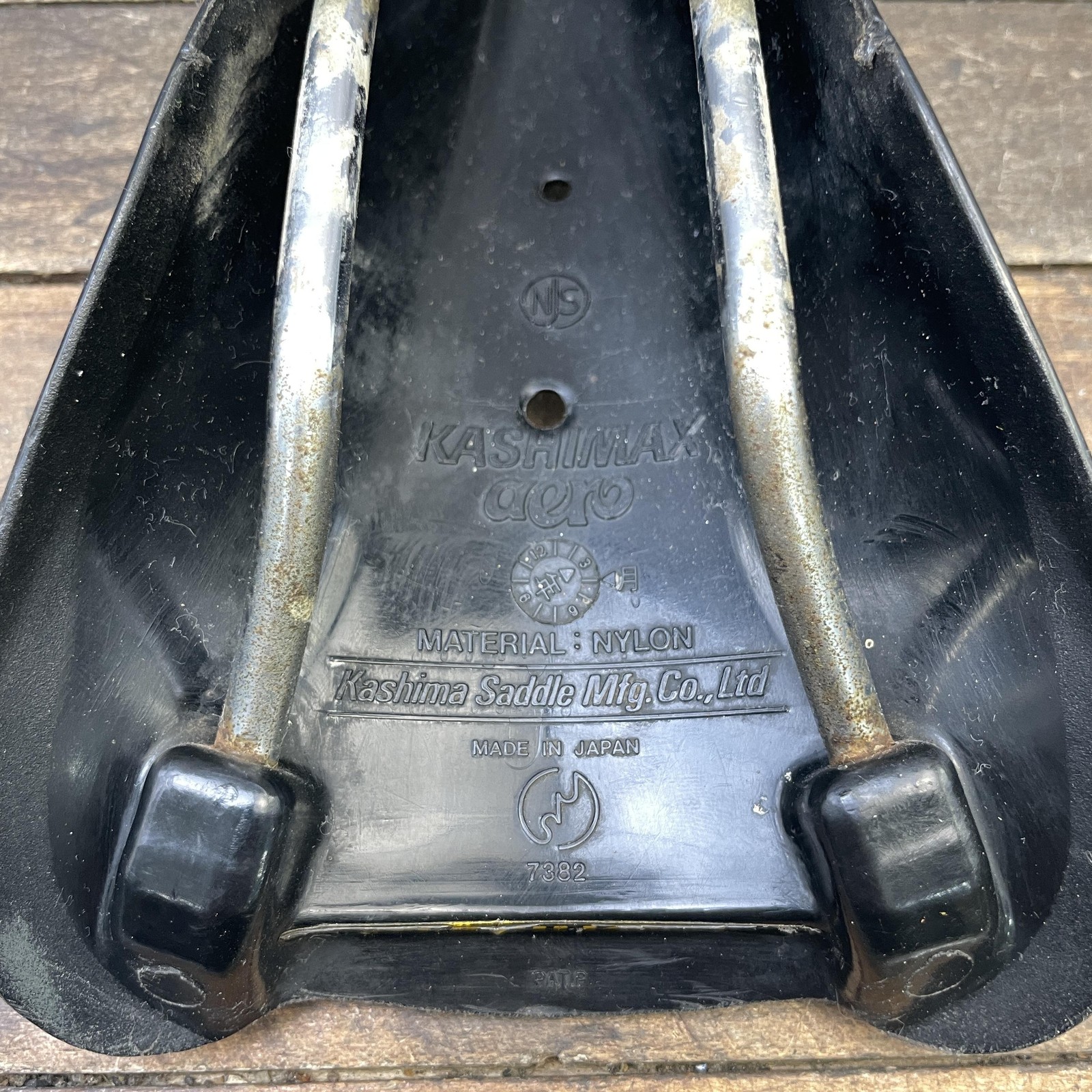 Vintage Kashimax NJS Saddle Seat Keirin Track BMX Black Japan 80s PatP Bicycle