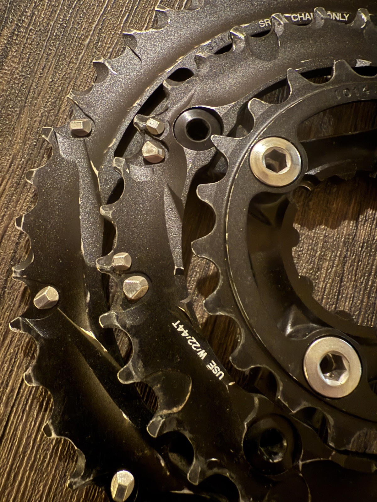 SRAM TruVativ Triple 3×10 22/33/44T X0 10-speed Chainring Set w/GXP DM Spider