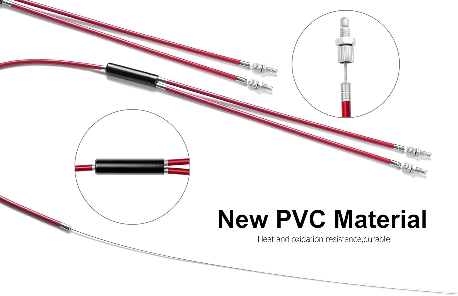 BMX Bike Gyro Brake Cable Set Aluminum Polyvinyl Chloride Red Modern 80cm