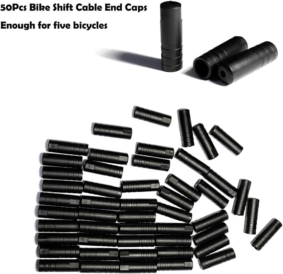 Lined Bicycle Bike Derailleur/Shift Cable Housing 4MM X 50FT 50 PCS Cable End Ca