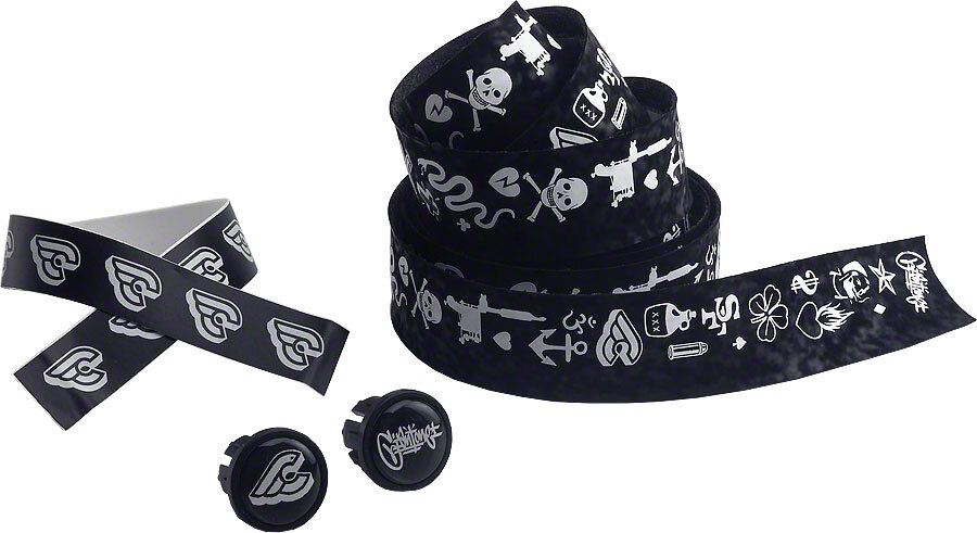 Cinelli Velvet Ribbon Bar Tape – Black Includes Logo Plugs & Finishing Strips