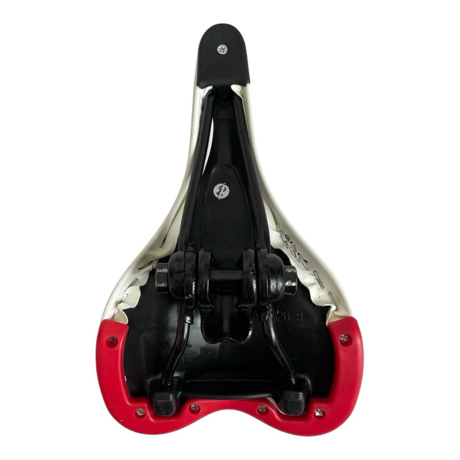 VELO Comfort Hybrid Bike Saddle White Red Accents Steel Synthetic Leather New