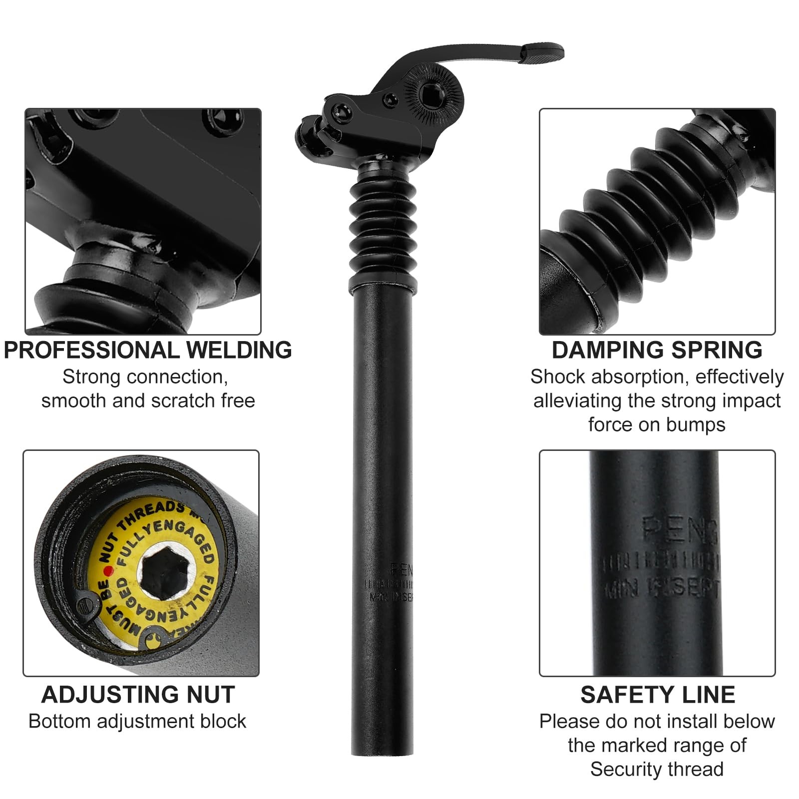 Bicycle Suspension Seat Post, 25.4/27.2/28.6/31.8/33.9mm Alumium Adjustable S…