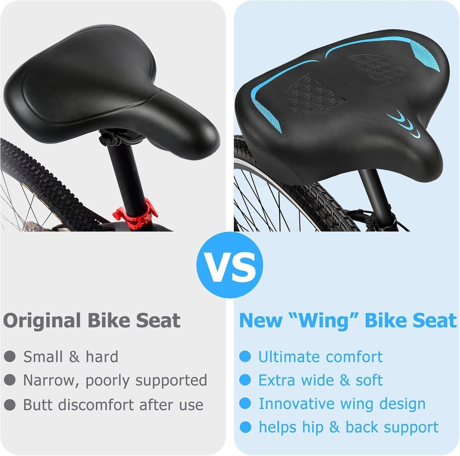 CDYWD Oversized Bike Seat For Men Women Comfort, Extra Wide Bicycle Seat Cushion