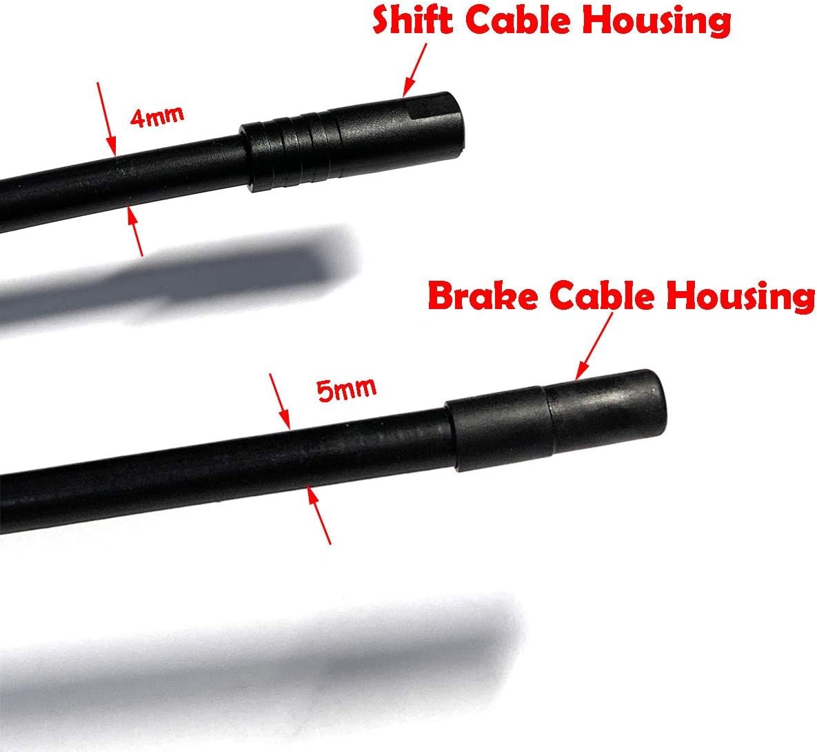 Lined Bicycle Bike Derailleur/Shift Cable Housing 4MM X 50FT 50 PCS Cable End Ca