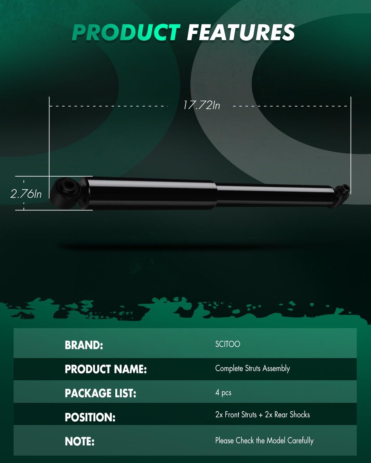 – Complete Struts Spring Rear Shock Absorbers Fit For Buick