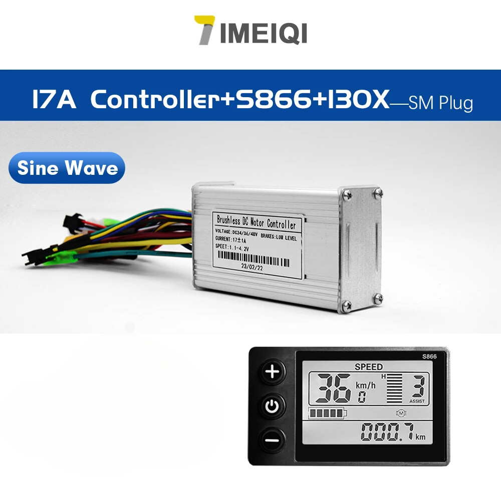 Electric Bike Sinawave Controller 36V/48V 17A 26A 30A 40A with LCD S866 Display