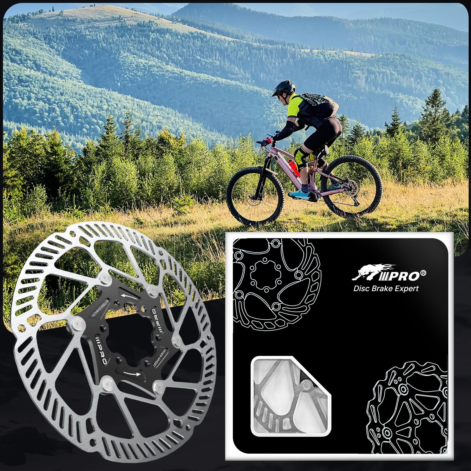 IIIPRO A2 140mm 160mm 180mm 203mm Floating Bike Disc Brake Rotor with 6 Bolts…