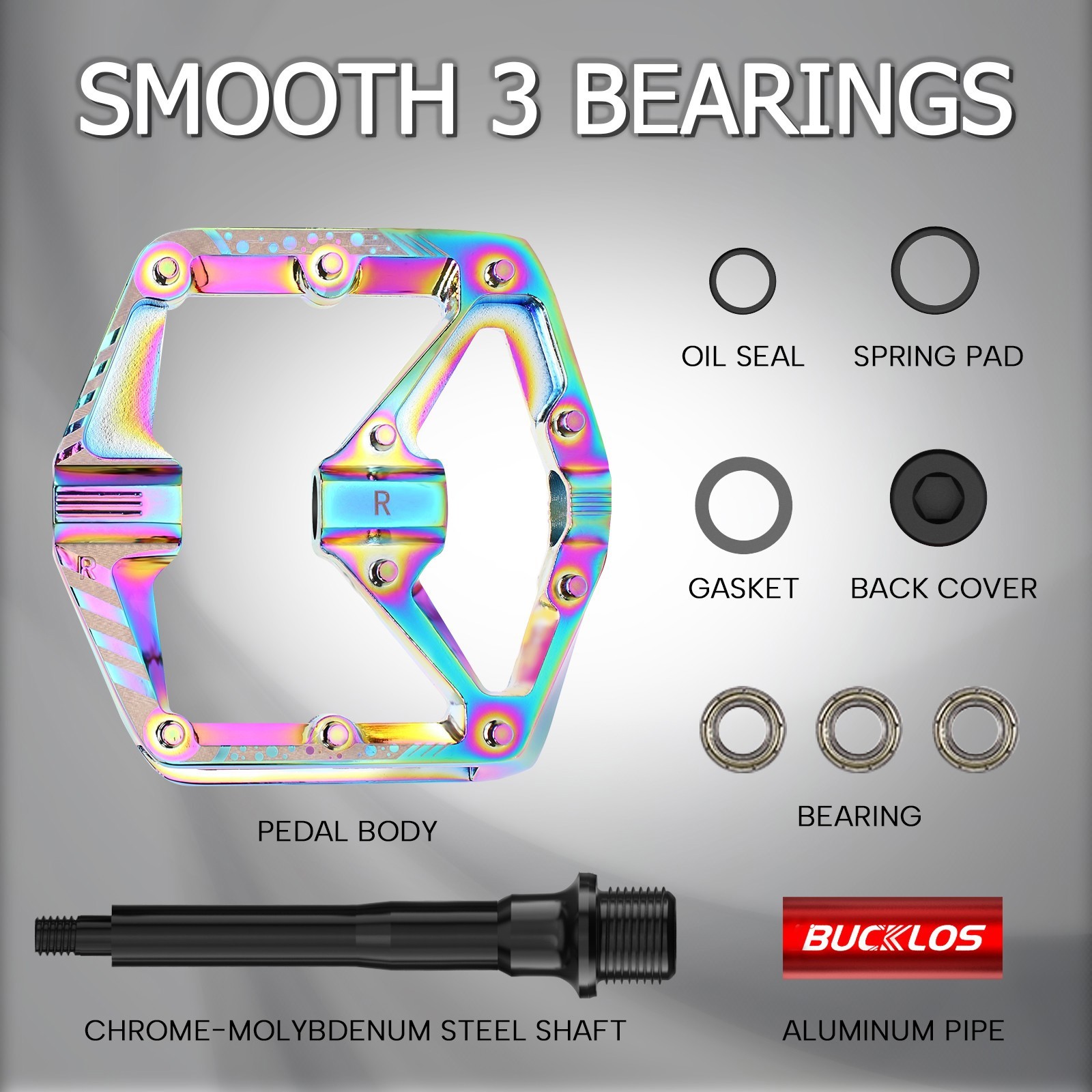 MTB Pedals Flat Seal Bearings Mountain Road Bike Pedals Aluminum Non-slip 9/16″