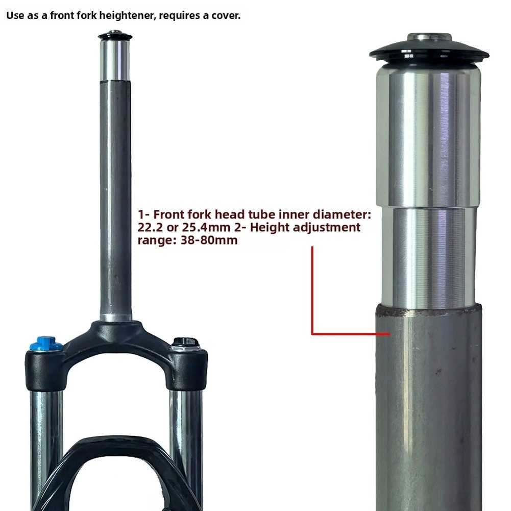 Aluminum Folding Bike Fork Stem Extender Fits 22.2mm and 25.4mm Steerer Tubes