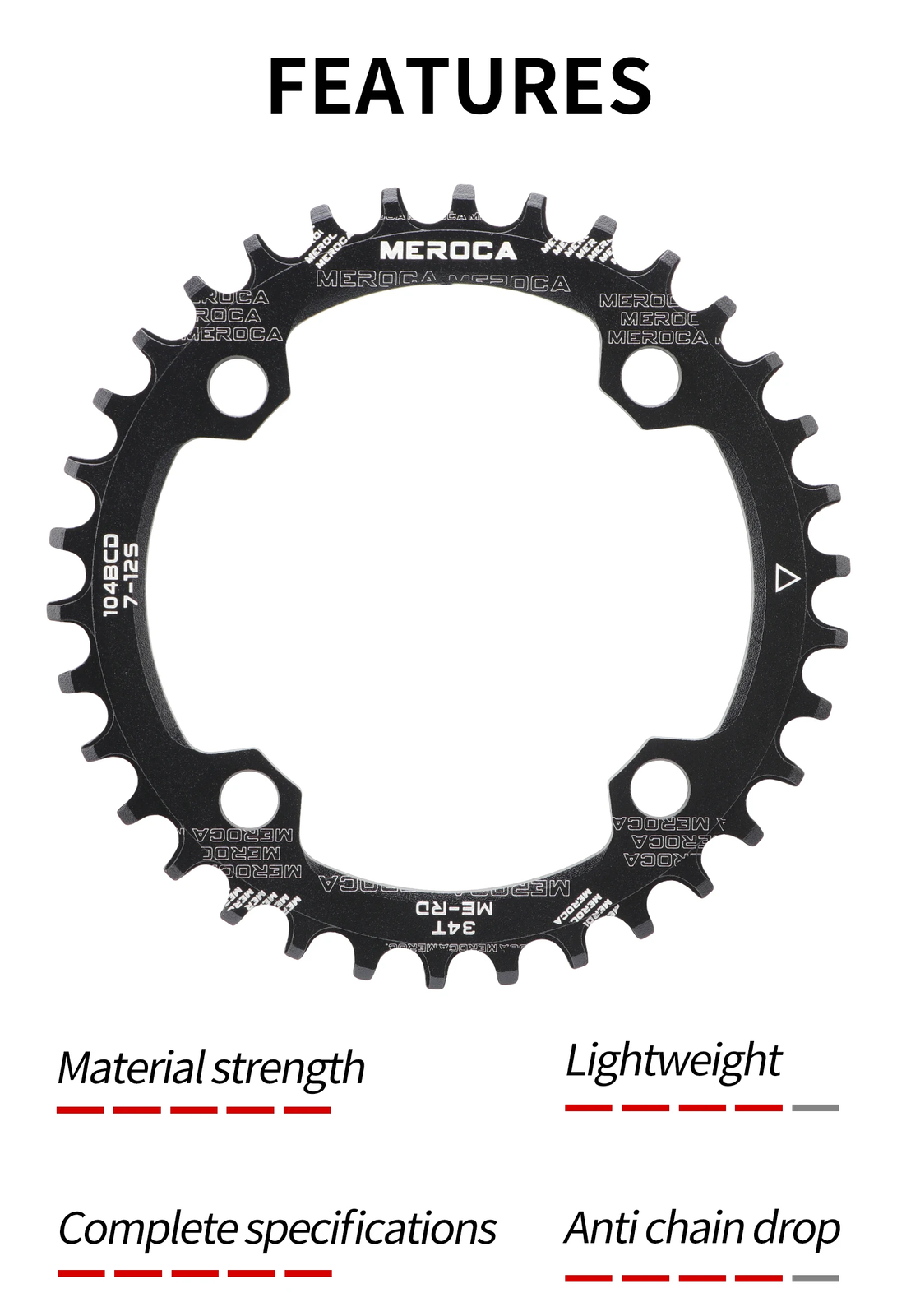 104BCD Mountain Bike Chainring 32T 34T 36T 38T Bicycle Crankset Tooth Chainwheel