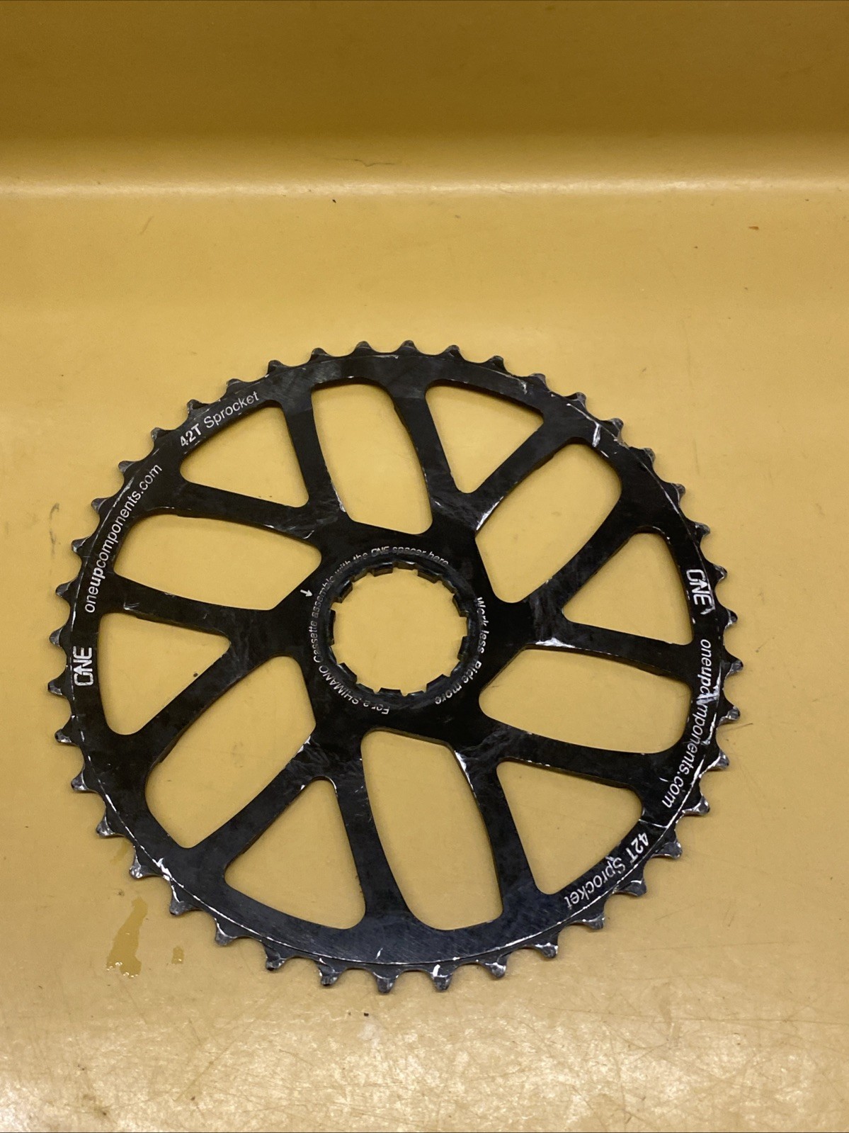 Black OneUp Components 42t Shimano/Sram Cassette Cog Conversion Sprocket