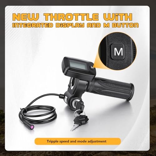 Throttle Integrated Display with M Key Button Speedometer Compatible No Grip
