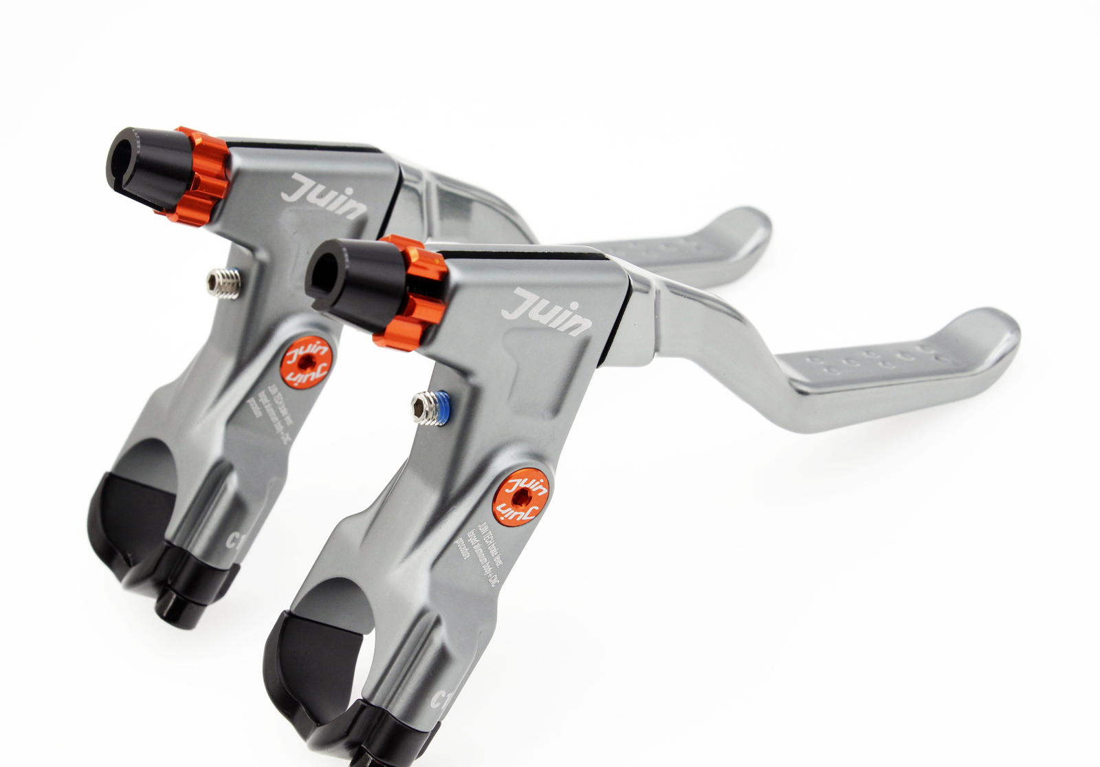 Juin Tech C1 eBike City Folding Biking Cable-Actuated Brake Levers Silver Gray