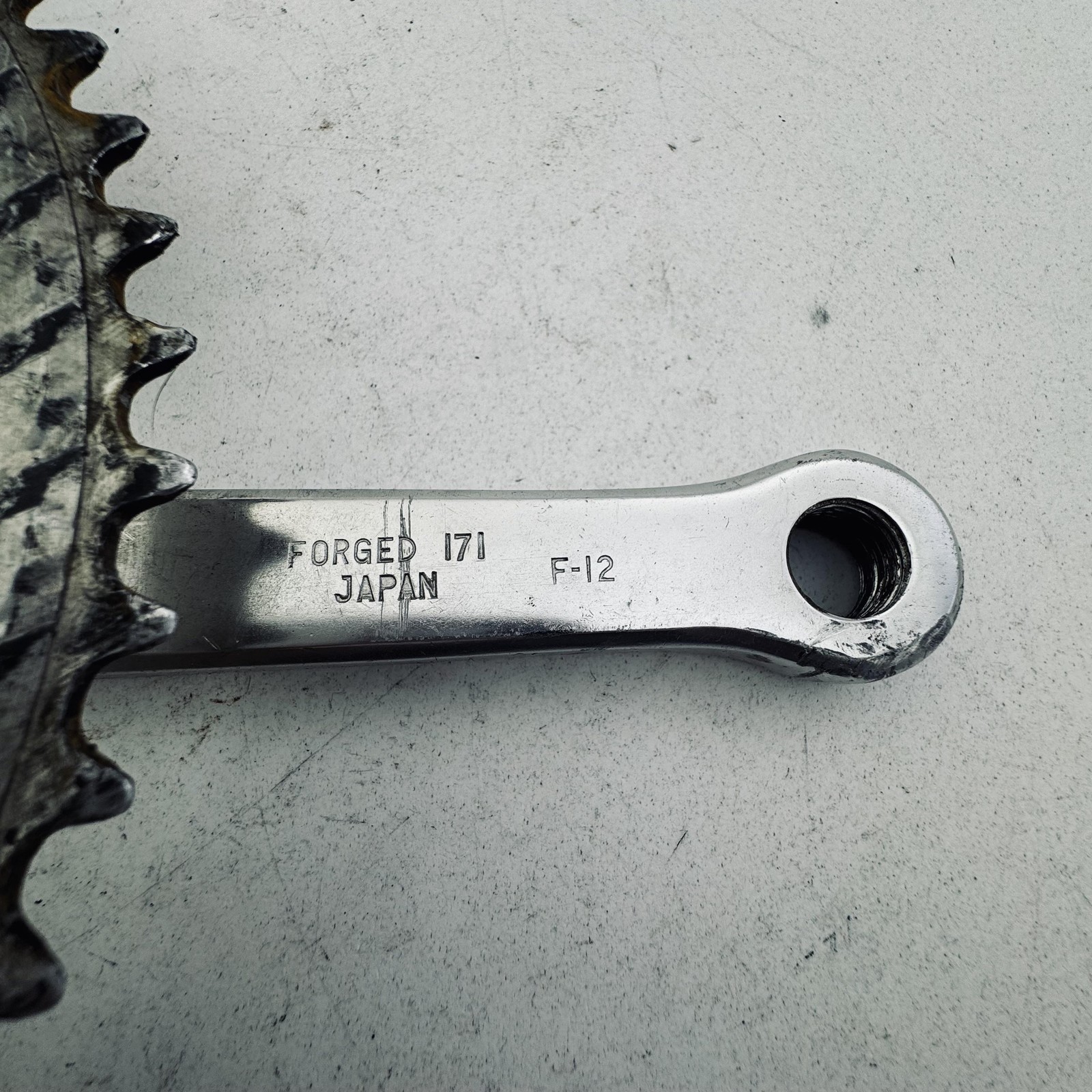 Vintage Fuji F-12 Single Crank 171mm Sugino 52T Japan Road Bike Silver Part A78