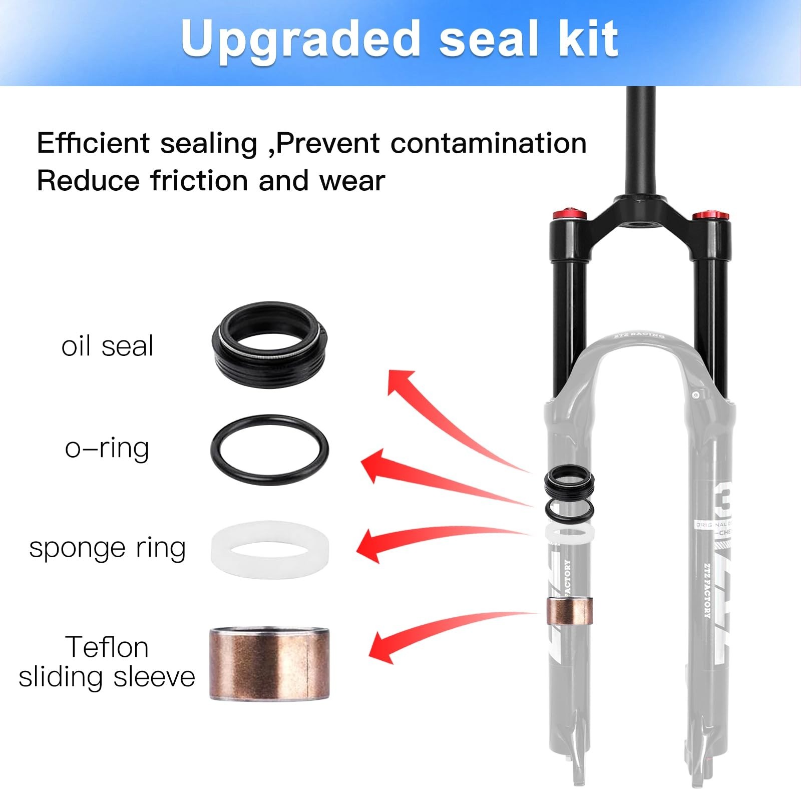 26/27.5/29 inch MTB Dual Air Suspension Fork, 1 1/8 Straight Tube, 120mm Trav…