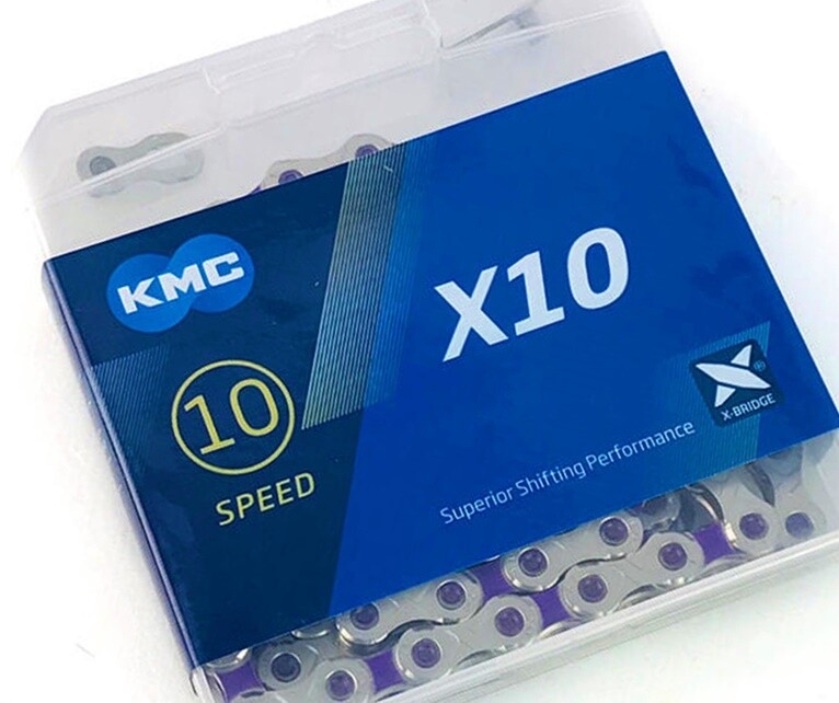 KMC X10 116 links Missing Link X-10 VIVID 10 speed KMC chain red blue PURPLE