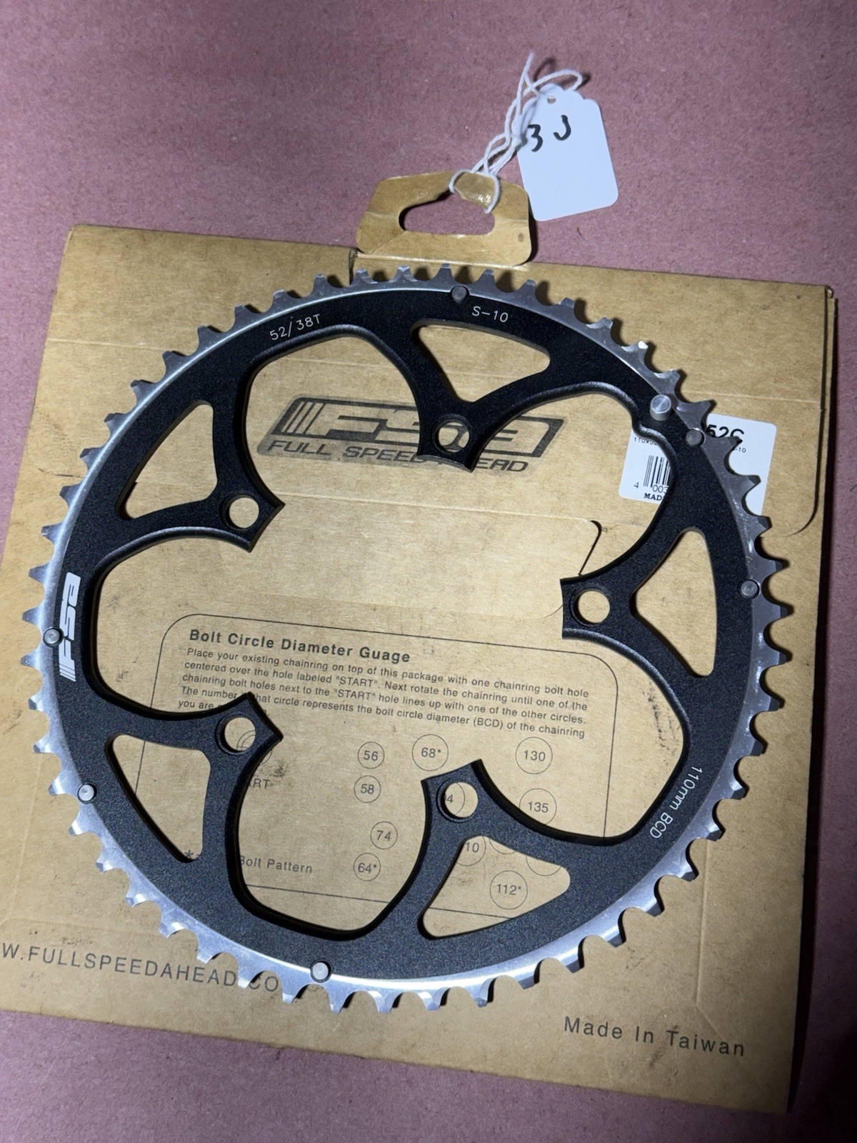 NEW FSA COMPACT 52 Tooth FRONT CHAINRING BLACK