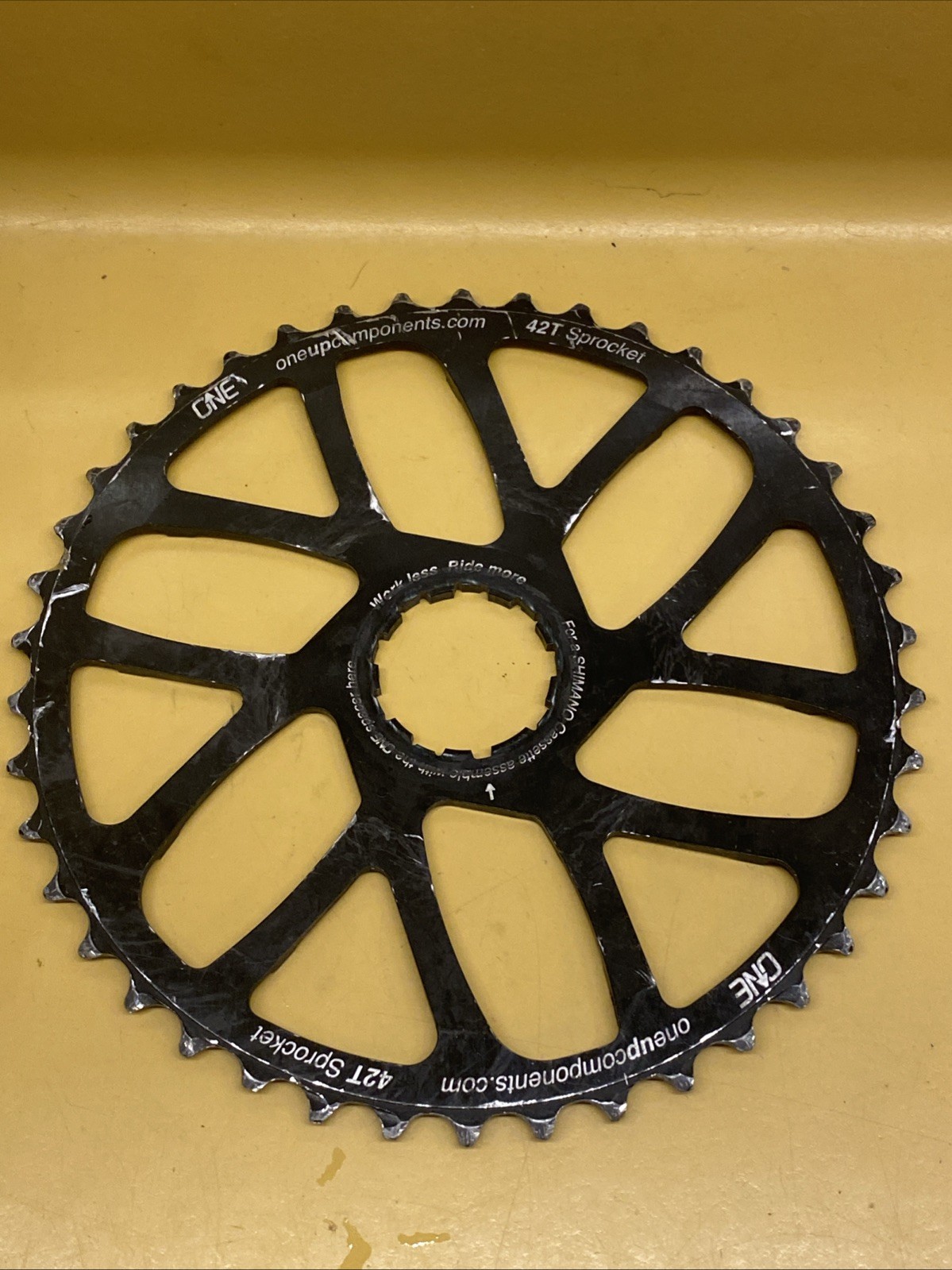 Black OneUp Components 42t Shimano/Sram Cassette Cog Conversion Sprocket