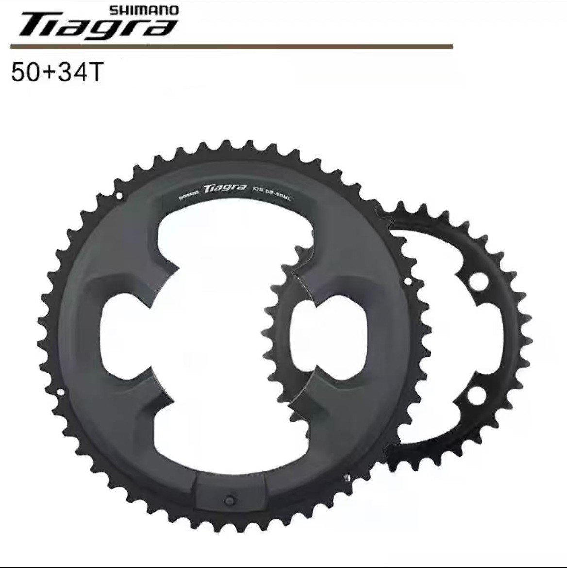 New Shimano Tiagra FC-4700 2×10 Speed DOUBLE Chainring A SET 50-34T NO Bolts