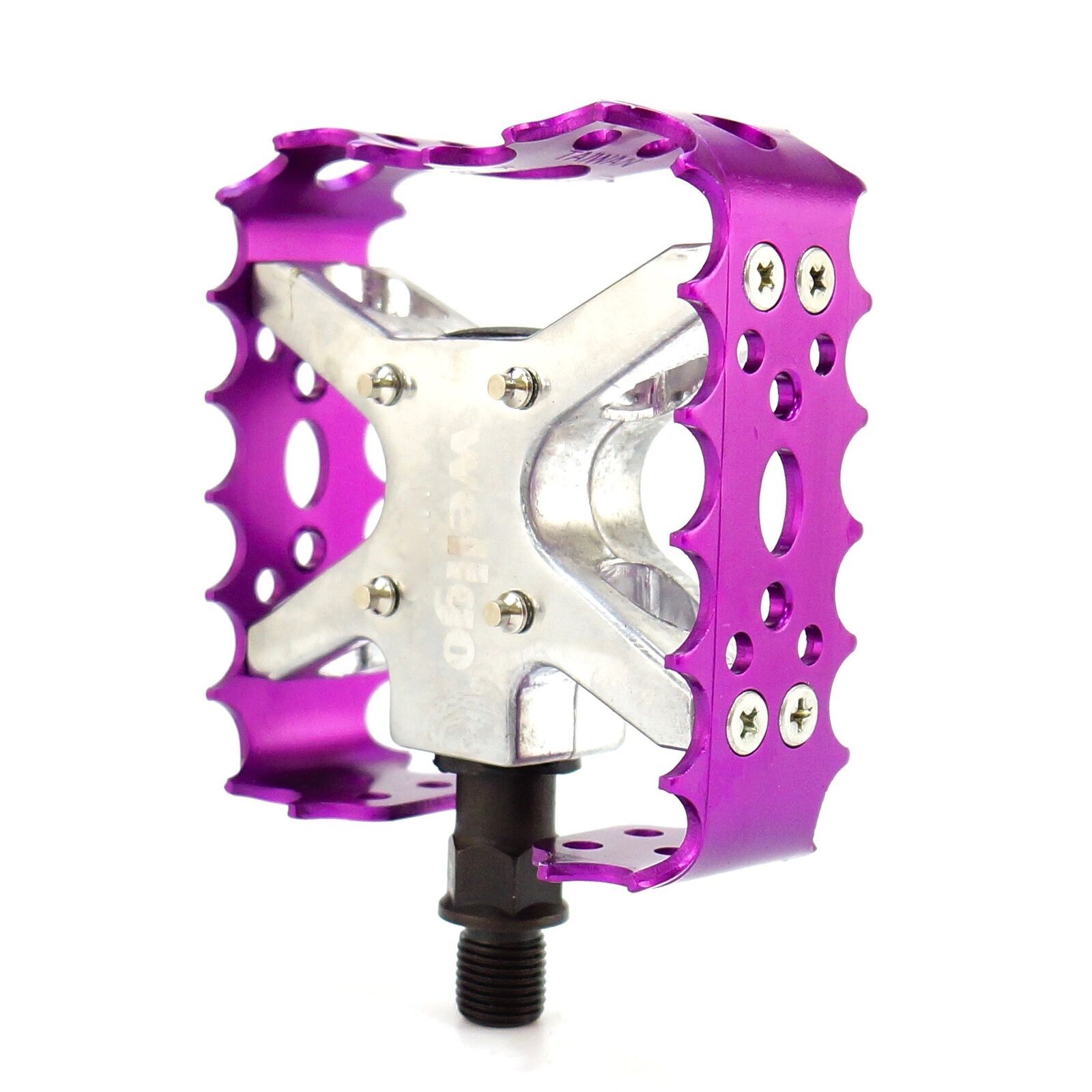 New Wellgo BMX MTB Bear Trap III Old school Bike Pedal 9/16″ , 1/2″ Black Purple