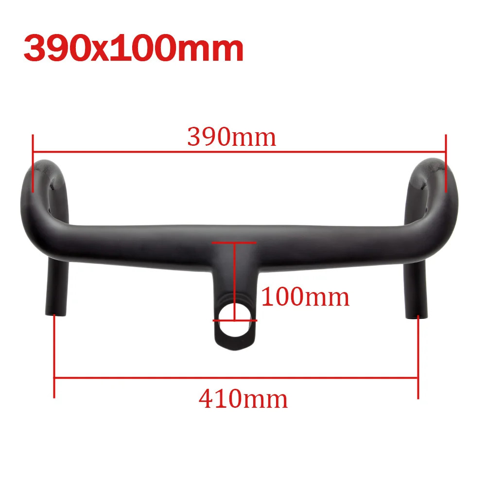 Gravel Road Bike Carbon Fiber Integrated Handlebars 370-430mm Internal Routing
