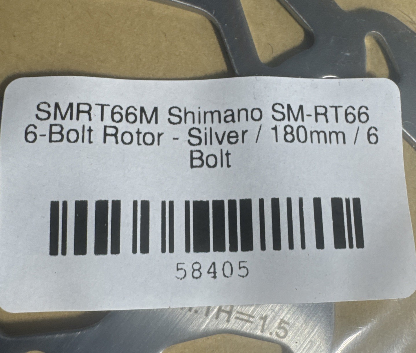SHIMANO, SMRT66M, SM-RT66, 6-BOLT ROTOR- SILVER/ 180mm/ 6 BOLT.