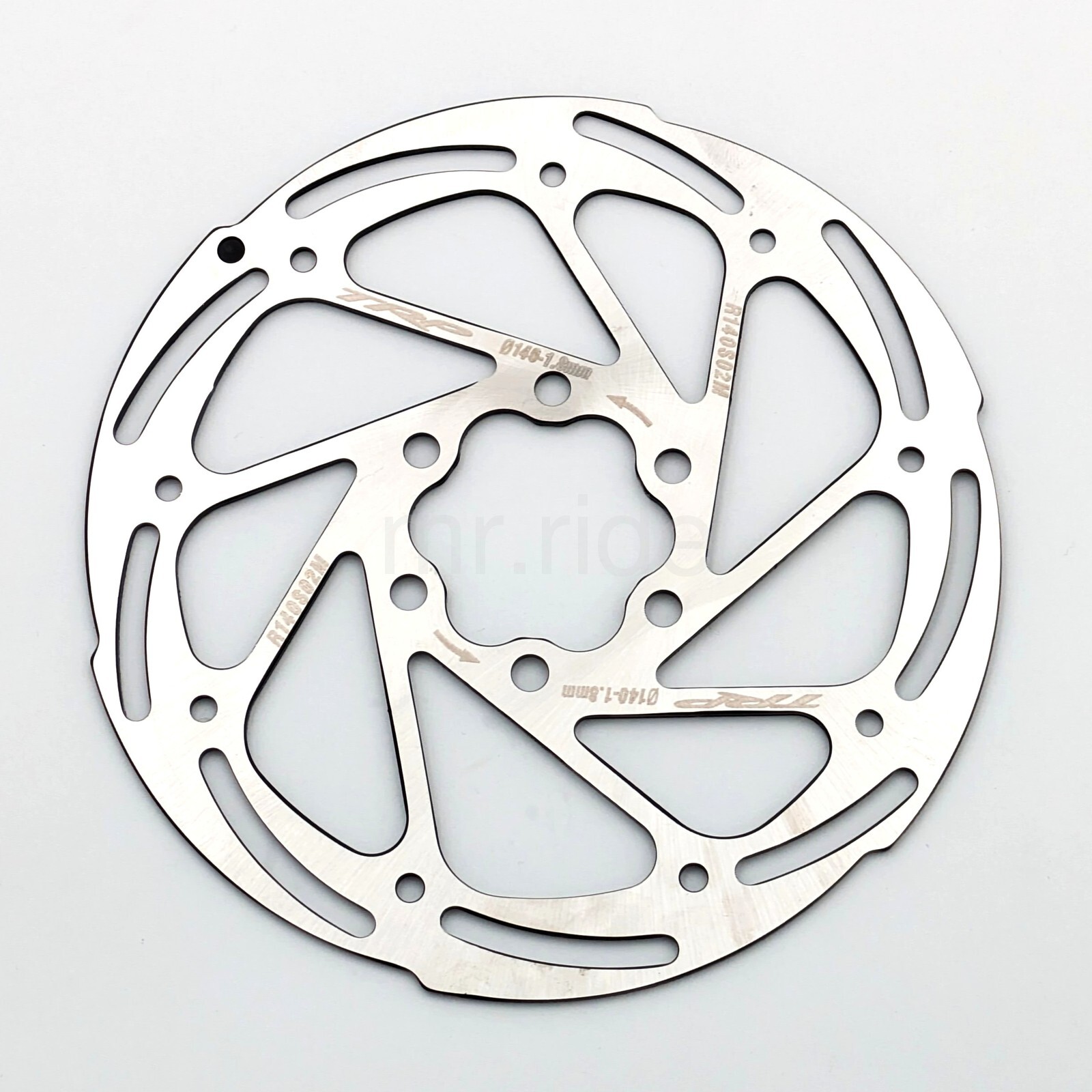 Trp RS02M Bike Disc Brake Rotor Set, 160mm+140mm w/12 bolts, Silver, 1.8mm thick