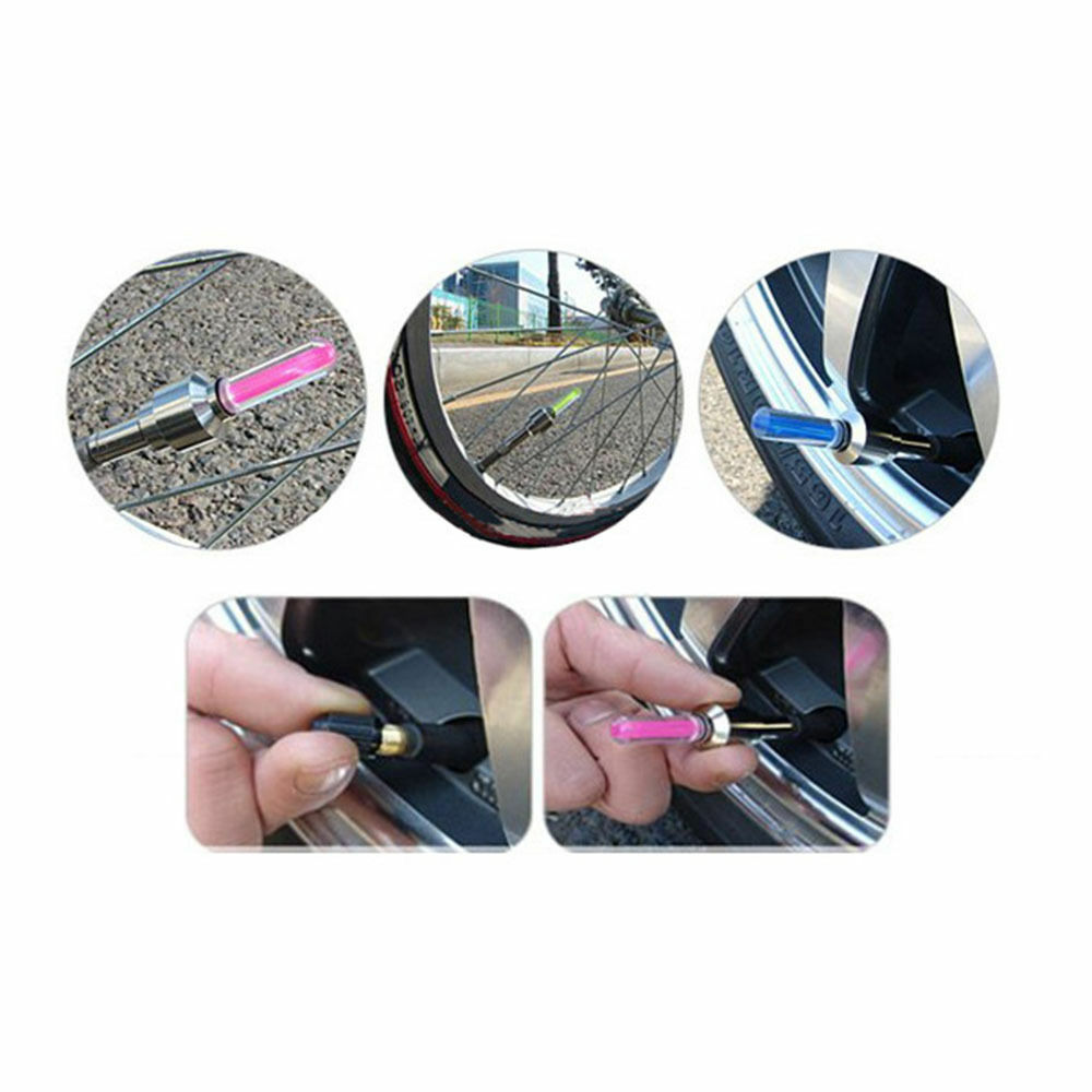 (ONE) LED VALVE CAP STEM Bike Bicycle Mountain Wheel tire kids Motion Neon Light
